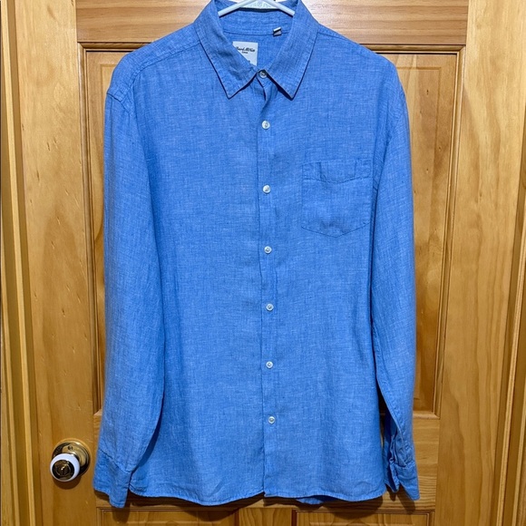 Baird Mcnutt Other - Baird McNutt Murano Men’s Long Sleeve Blue 100% Linen Button-Down Shirt, Size Lg